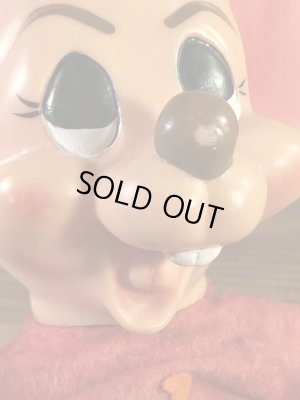 チアガールのフロリダマウスの70年代ビンテージ貯金箱