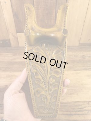 フラワーが彫り込まれたウッド製の70’sヴィンテージブーツジャック