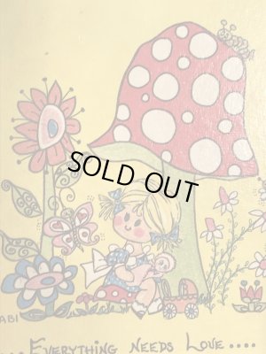 ヒッピー調のポップアートが描かれた70年代ビンテージ壁掛け