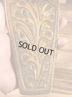 フラワーが彫り込まれたウッド製の70’sヴィンテージブーツジャック