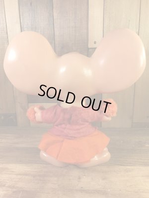 チアガールのフロリダマウスの70年代ビンテージ貯金箱