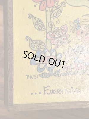 キノコやフラワーが描かれた70’sヴィンテージ壁掛け