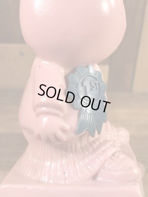 “World's Bast Father”のメッセージが書かれたシリスカルプスの70年代ビンテージメッセージドール