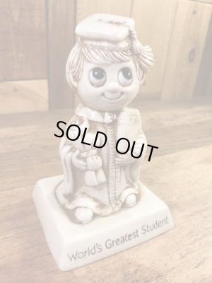 “World's Greatest Student”のシリスカルプスの70年代ビンテージメッセージドール