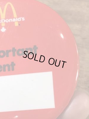 カナダのマクドナルドの80年代〜ビンテージ缶バッジ