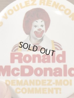 カナダのマクドナルド“ロナルド”の80年代〜ビンテージ缶バッジ