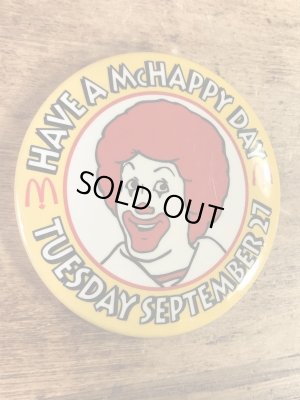 カナダのマクドナルド“ロナルド”の80年代〜ビンテージ缶バッジ