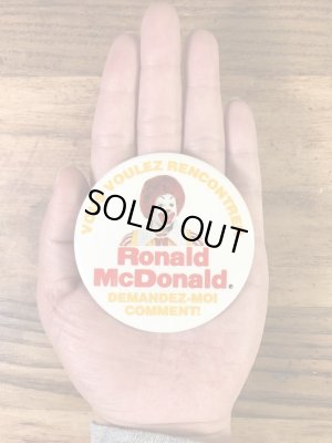 カナダのマクドナルド“ロナルド”の80’s〜ヴィンテージ缶バッチ