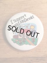 McDonald's Canada “I Support Ronald McDonald House” Pin Back　マクドナルド　ビンテージ　缶バッジ　カナダ　80年代~