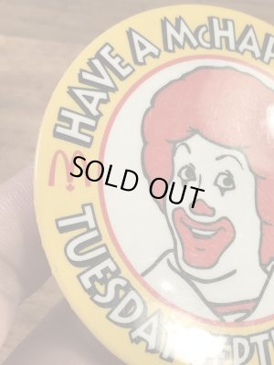 カナダのマクドナルド“ロナルド”の80’s〜ヴィンテージ缶バッチ