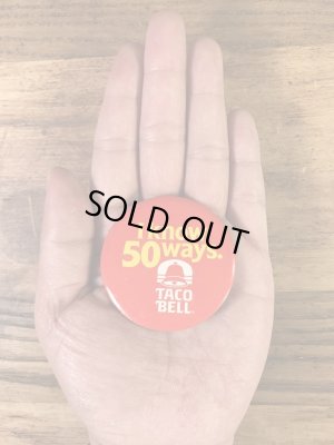 タコベルのメッセージが書かれた80年代ビンテージ缶バッジ