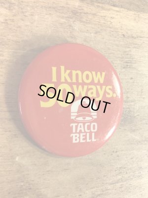 タコベルのメッセージが書かれた80年代ビンテージ缶バッジ