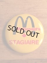 McDonald's Canada “Stagiaire” Pin Back　マクドナルド　ビンテージ　缶バッジ　カナダ　80年代~