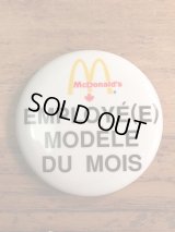 McDonald's Canada “Employe(E) Modele Du Mois” Pin Back　マクドナルド　ビンテージ　缶バッジ　カナダ　80年代~