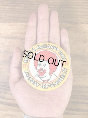 カナダのマクドナルド“ロナルド”の80’s〜ヴィンテージ缶バッチ