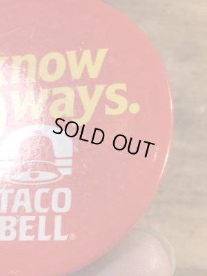 タコベルのメッセージが書かれた80年代ビンテージ缶バッジ