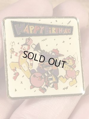 マクドナルドキャラクターとハッピーバースデーの90年代〜ビンテージピンバッジ