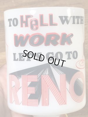 ネバダ州Renoのスーベニア物の70年代ビンテージマグカップ