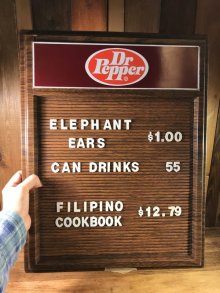 他の写真3: Dr Pepper Wall Menu Sign Board　ドクターペッパー　ビンテージ　メニューボード　看板　70年代