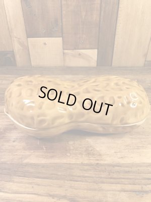 ピーナッツの形をした陶器製の70年代ビンテージ容器