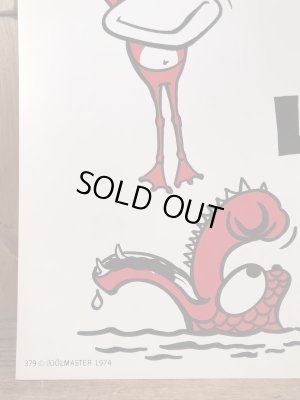 “Look Before You Leap!”のメッセージが書かれた70年代ビンテージ看板