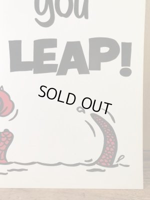 “Look Before You Leap!”のメッセージが書かれた70’sヴィンテージサインボード