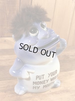 サイコセラミックスみたいな陶器製の60年代ビンテージ貯金箱ドール