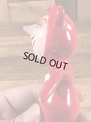 陶器製のレッドデビルの60年代ビンテージフィギュア