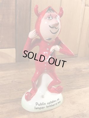 陶器製のレッドデビルの60年代ビンテージフィギュア