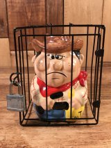 Cage In Cowboy Ceramic Coin Bank　カウボーイ　ビンテージ　コインバンク　檻　70〜80年代