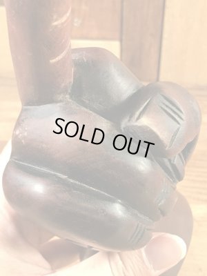 木彫りのファックの70’sヴィンテージハンドサイン