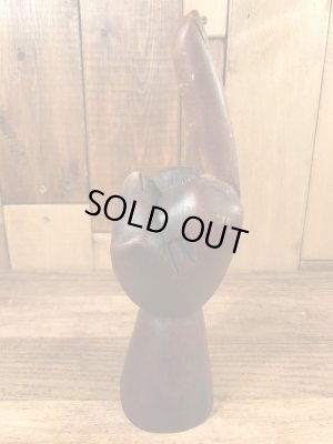 木彫りのファックの70’sヴィンテージハンドサイン