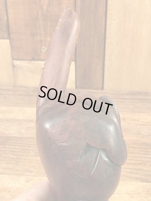 木彫りのファックの70’sヴィンテージハンドサイン