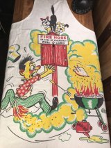“Fire Hose In Case Of Emergency Pull Cord” Cotton BBQ Apron　ジョーク　ビンテージ　エプロン　ジッパー　50〜60年代
