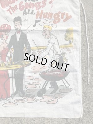 コットン製の染み込みプリントの50’sヴィンテージBBQエプロン