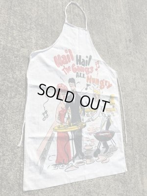 コットン製の染み込みプリントの50’sヴィンテージBBQエプロン