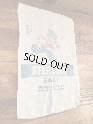 アドバタイジング物のコットン製の40年代〜ビンテージソルトバッグ