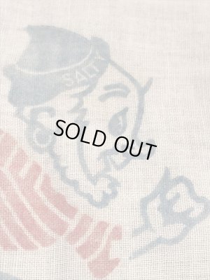 アドバタイジング物のコットン製の40年代〜ビンテージソルトバッグ