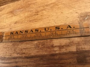 洋服屋の企業物の40’sヴィンテージ折り畳み式定規