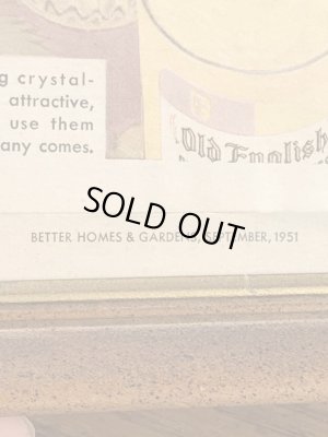 ガラスの額縁にクラフトチーズの広告が入った50年代ビンテージ壁掛け