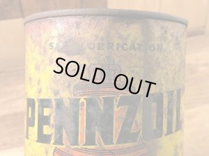 ペンゾイルのモーターオイルの50年代ビンテージブリキ缶