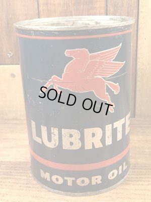 モービルのリューブライトモーターオイルの50年代ビンテージオイル缶