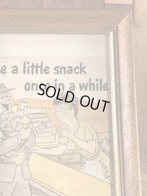 木製の額縁にクラフトチーズの広告が入った50’sヴィンテージ壁掛け