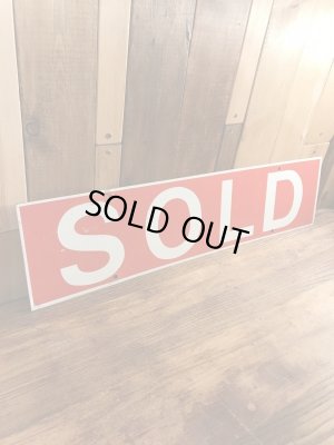 ソールドと書かれた両面プリントの70年代〜ビンテージ看板