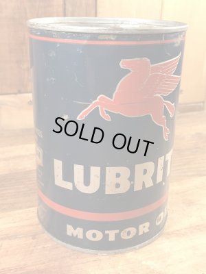 モービルのリューブライトモーターオイルの50年代ビンテージオイル缶