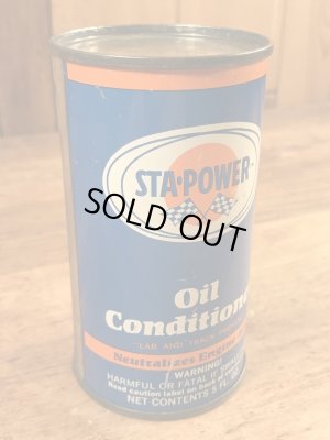 Sta Powerのオイルコンディショナーの60年代ビンテージブリキ缶