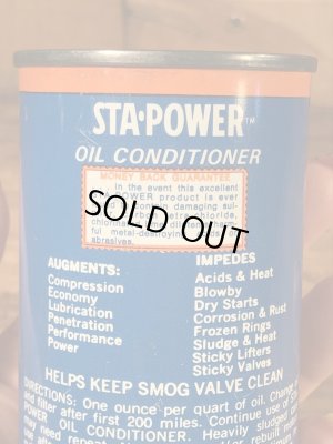 Sta Powerのオイルコンディショナーの60年代ビンテージブリキ缶