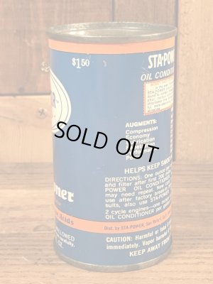 Sta Powerのチェッカーズフラッグが書かれた60’sヴィンテージオイル缶