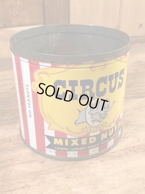 サーカスのミックスナッツが入っていた50年代ビンテージブリキ缶