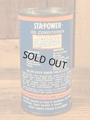 Sta Powerのオイルコンディショナーの60年代ビンテージブリキ缶
